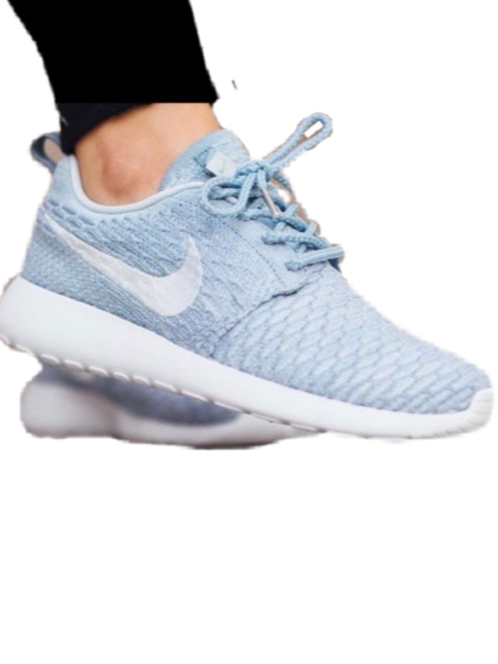 Nike Roshe One Flyknit Trainers size 6.5 Armoury Blue/White Running Gym